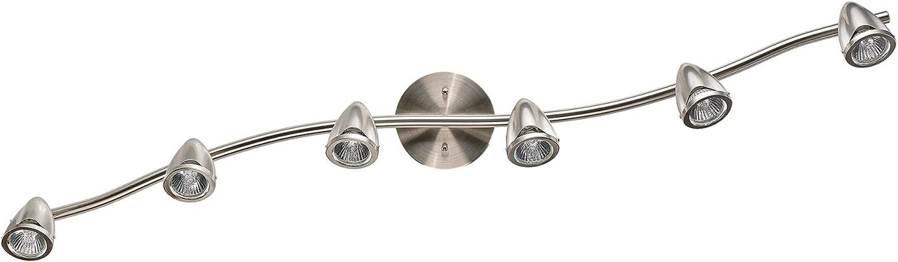 Luminance F2992-80 Contemporary 6 Halogen Track Light, Bright Satin Nickel Finish