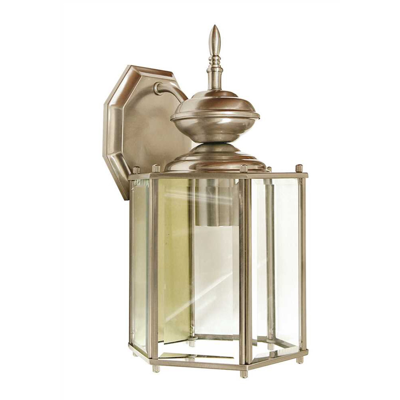 National Brand Alternative 617057 Outdoor Wall Lantern Brushed Nickel 7 X 13-1/4 Inch