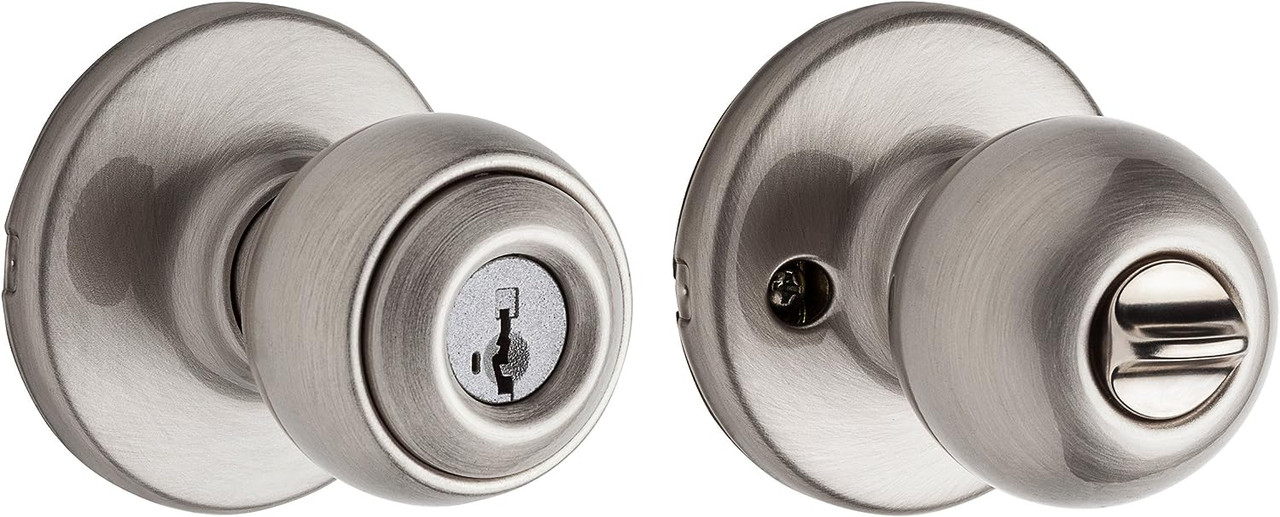 Kwikset 94002-842 Polo Privacy Bed/Bath Knob with SmartKey Security In Satin Nickel (30-Pack)