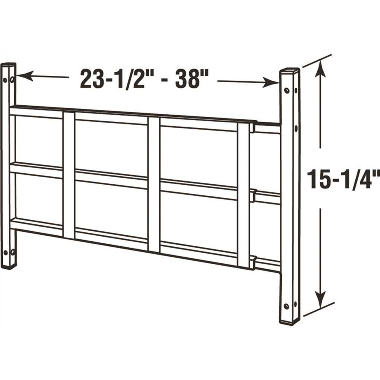 Segal S 4751 16 in. 3-Bar Carbon Steel Fixed Window Grill, Black