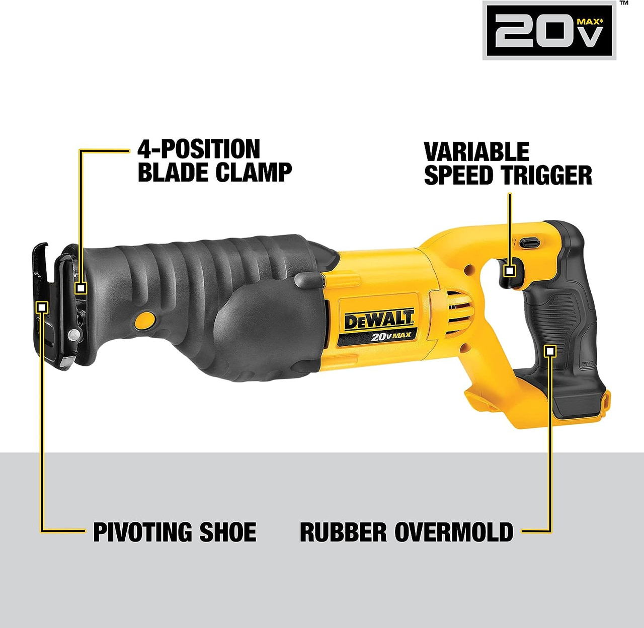 DeWALT DCS380B Max 20V Cordless Reciprocating Saw