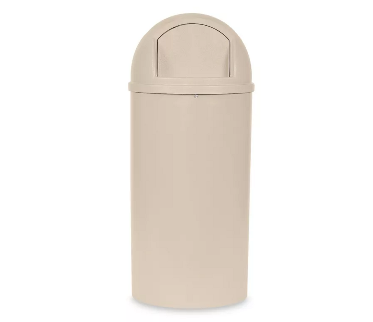 Rubbermaid 25 Gal Plastic Round Trash Can, Beige