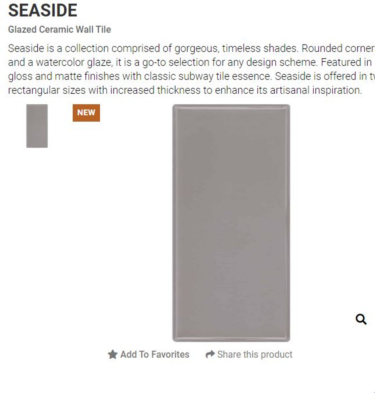 3X6 Seaside Gray Matte Subway Tile| 10 S/F per box- Sold by the box
