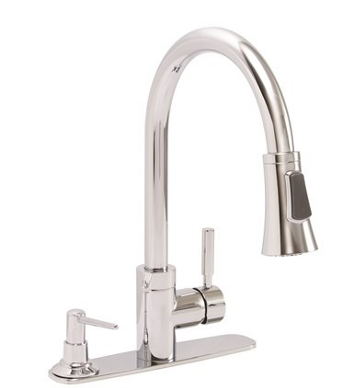 Premier Essen Single Handle Pull-Down Sprayer Kitchen Faucet With Soap Dispenser in Chrome 120076 {By the Case}