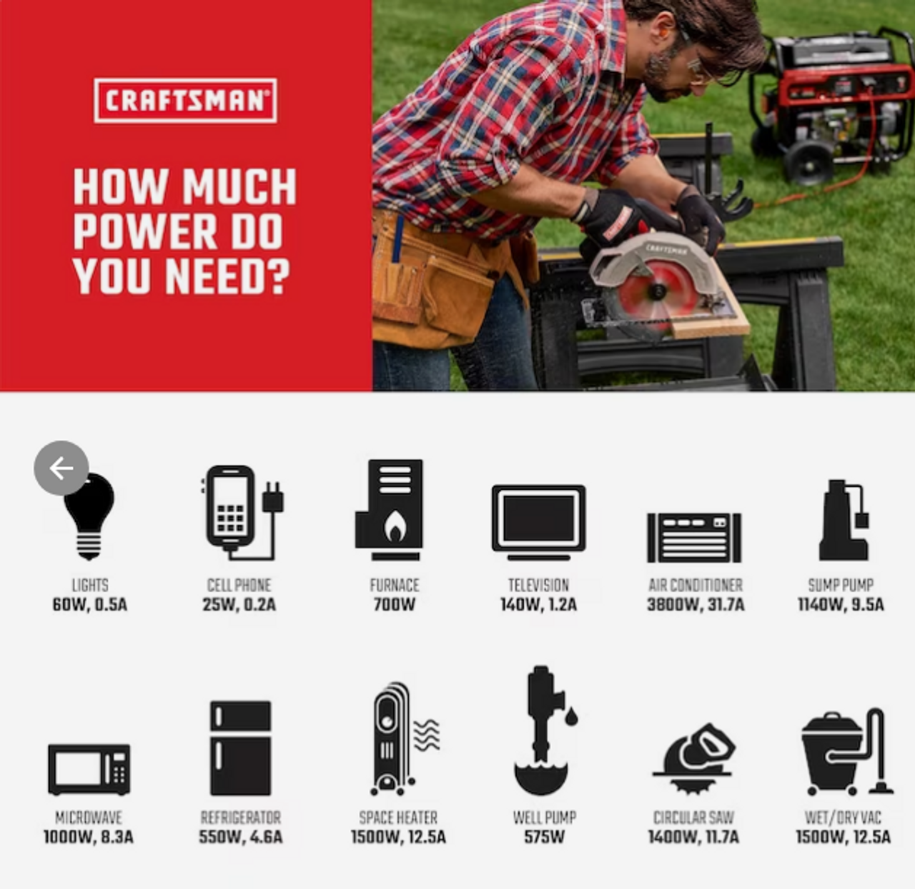 CRAFTSMAN 8000-Watt Gasoline Portable Generator 938051