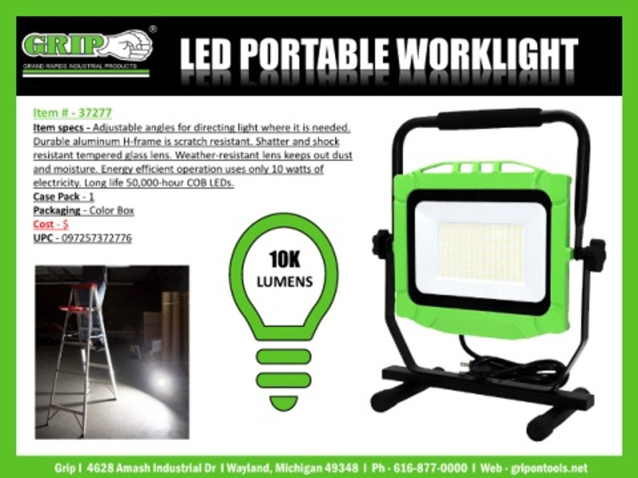 Grip on LED Portable Work Light |By the Case|