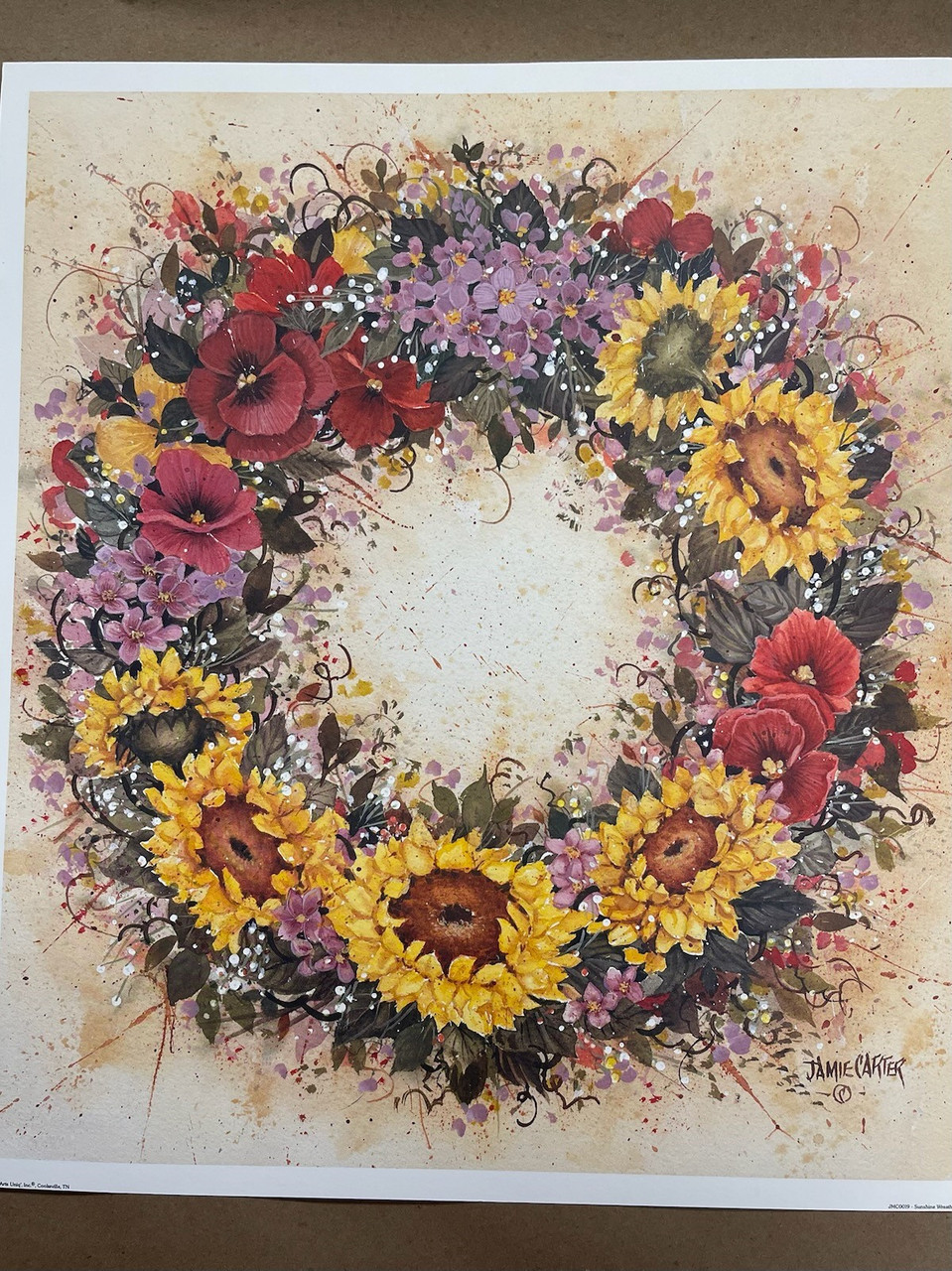 Sunshine Wreath Signed by Jamie Carter |By the Case- 100 prints per Case|