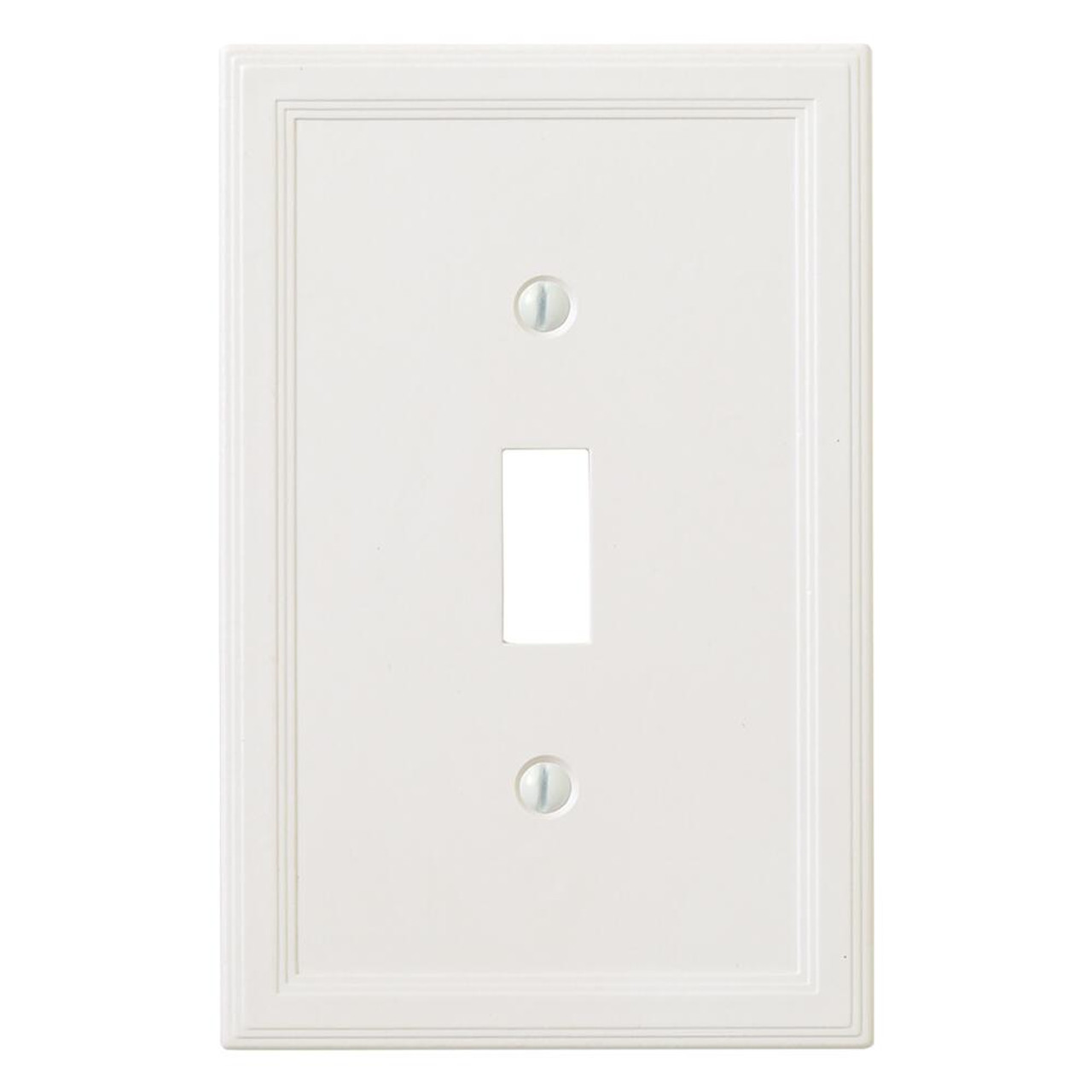 SWP1102-18M Questech Cast Stone White Single Toggle Insulated Wall Plate