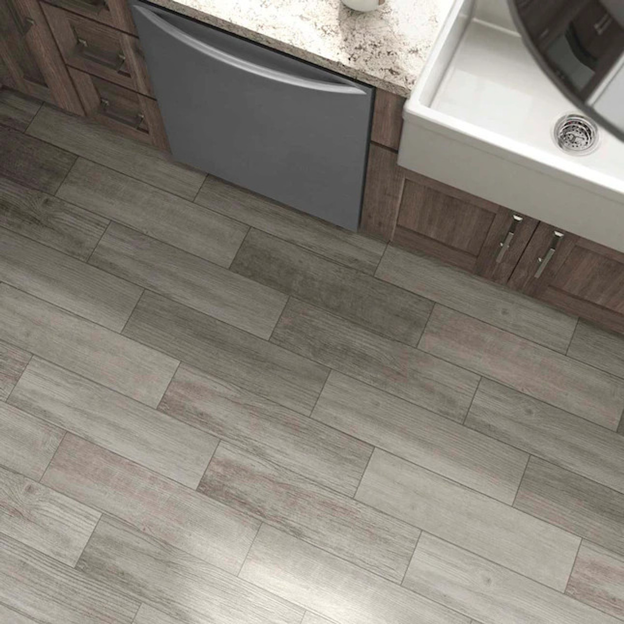  Del Conca Gray 6"x24" Porcelain Tile |  Builders Grade [15.51 SF / Box] |By the Pallet| 