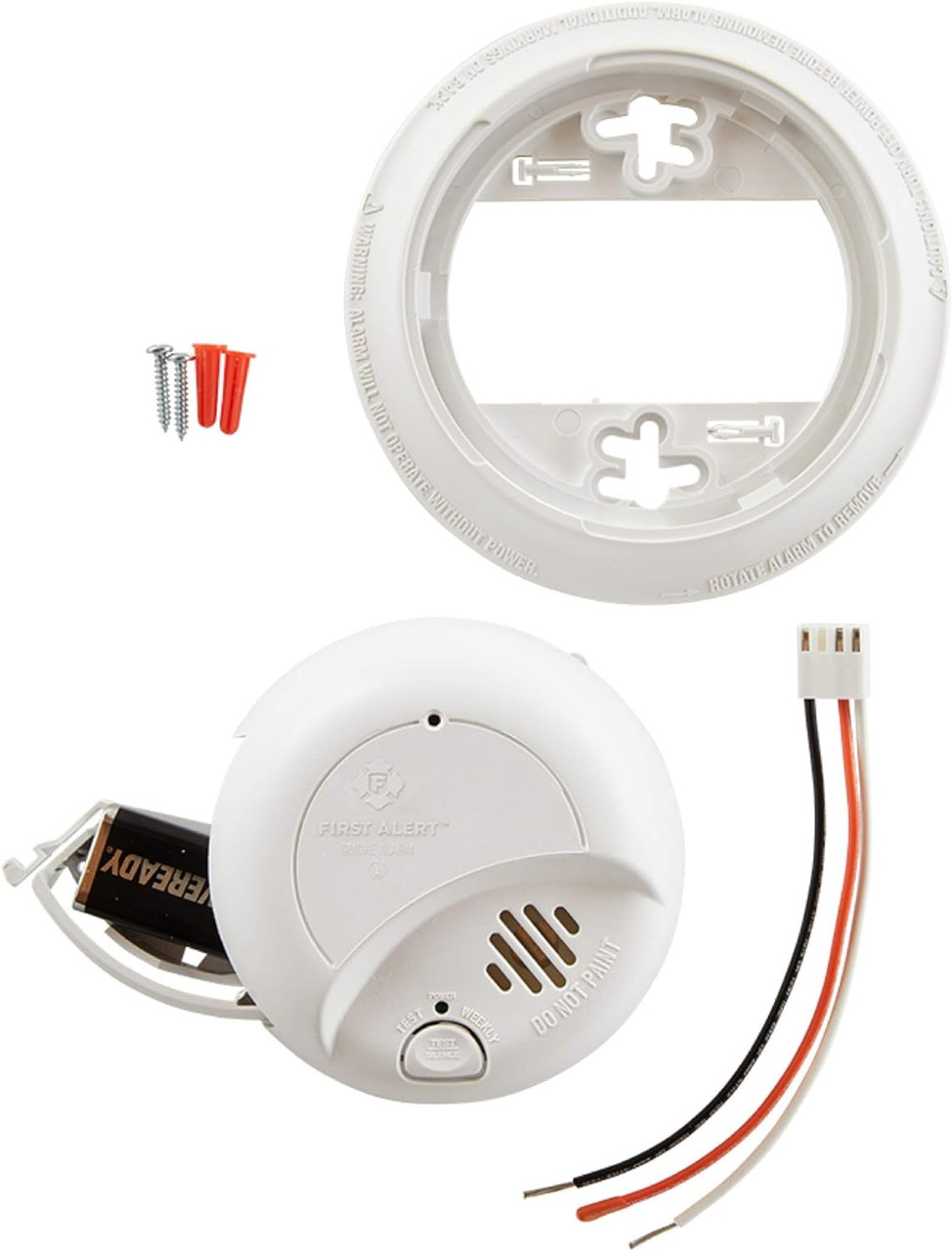BRK First Alert 9120B - Smoke Detector - Hardwired Alarm with Battery Backup