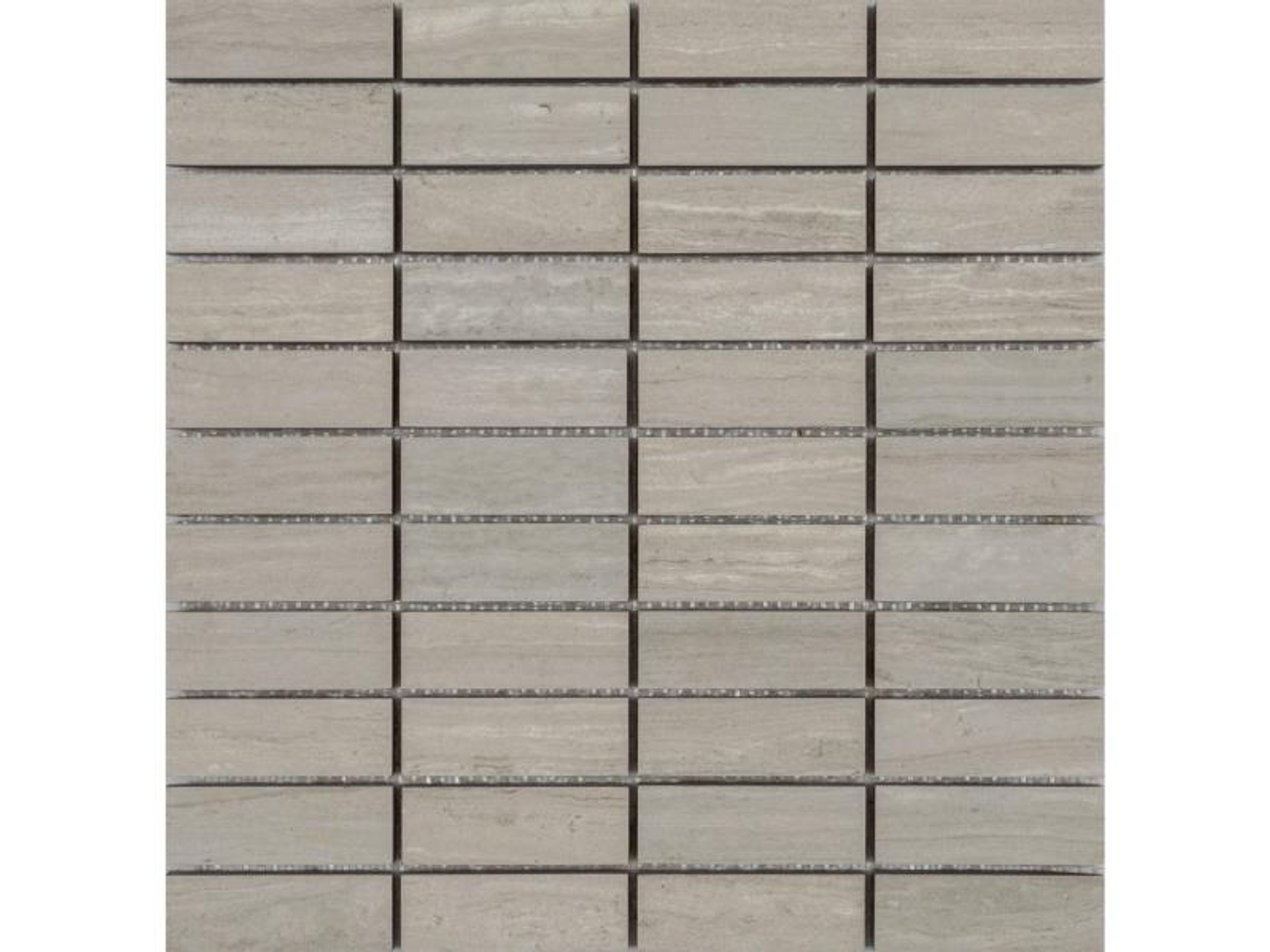 Aria Rectified Stratus White 1x3 Stacked Mosaic Tile