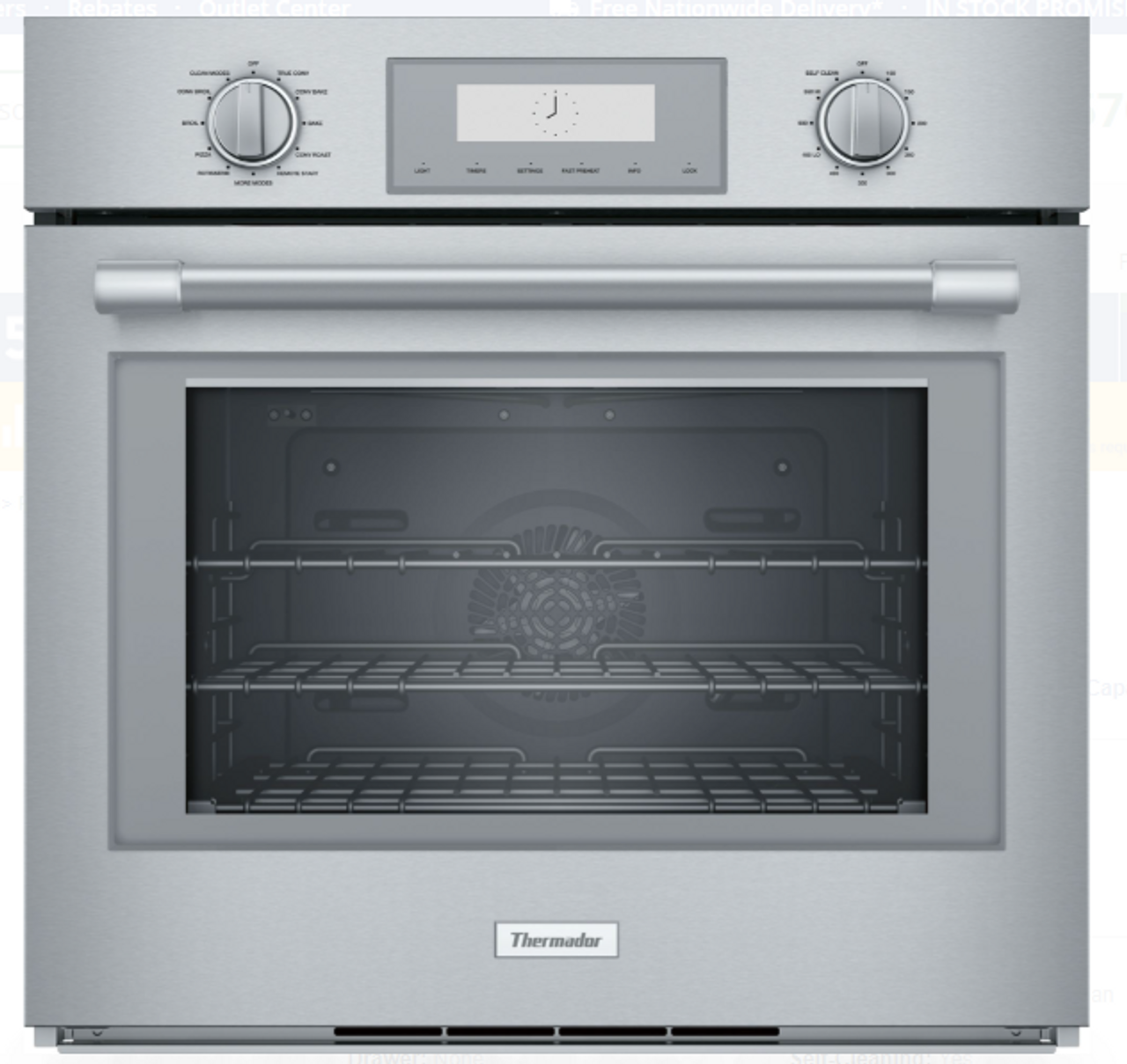 Thermador Professional Series POD301W 30 Inch Single Convection Smart Electric Wall Oven