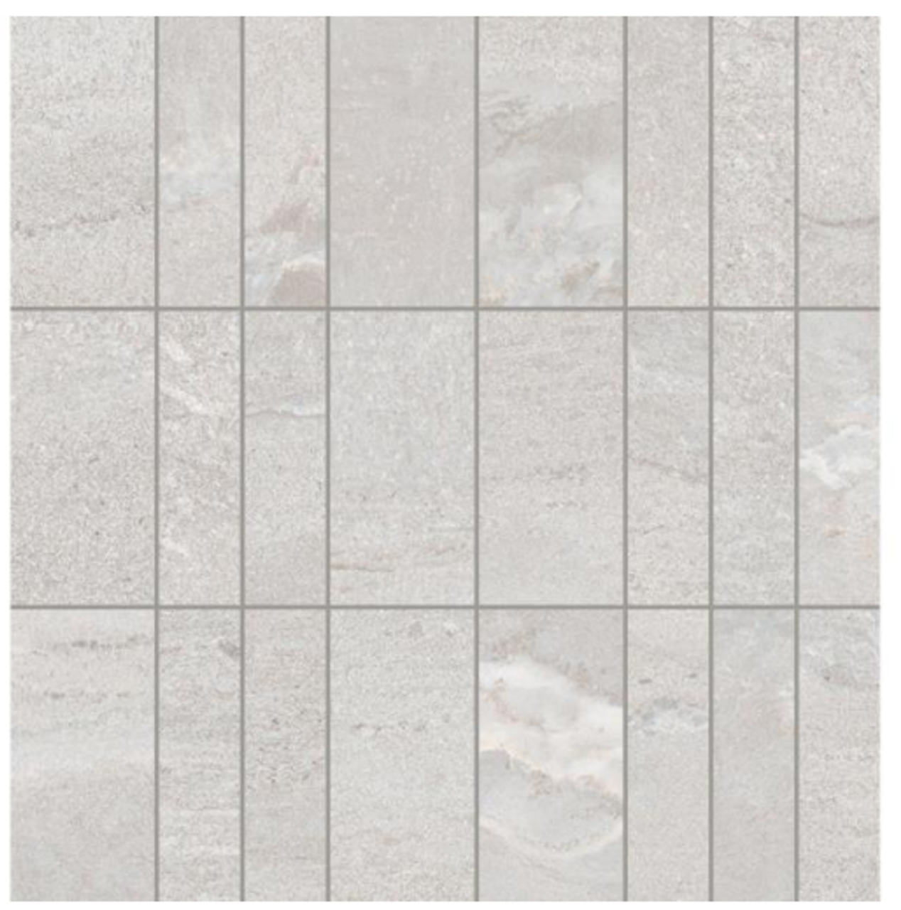 Willshire Rectified Ash 11 1/2 x 11 1/2 Mosaic Cascade Matte