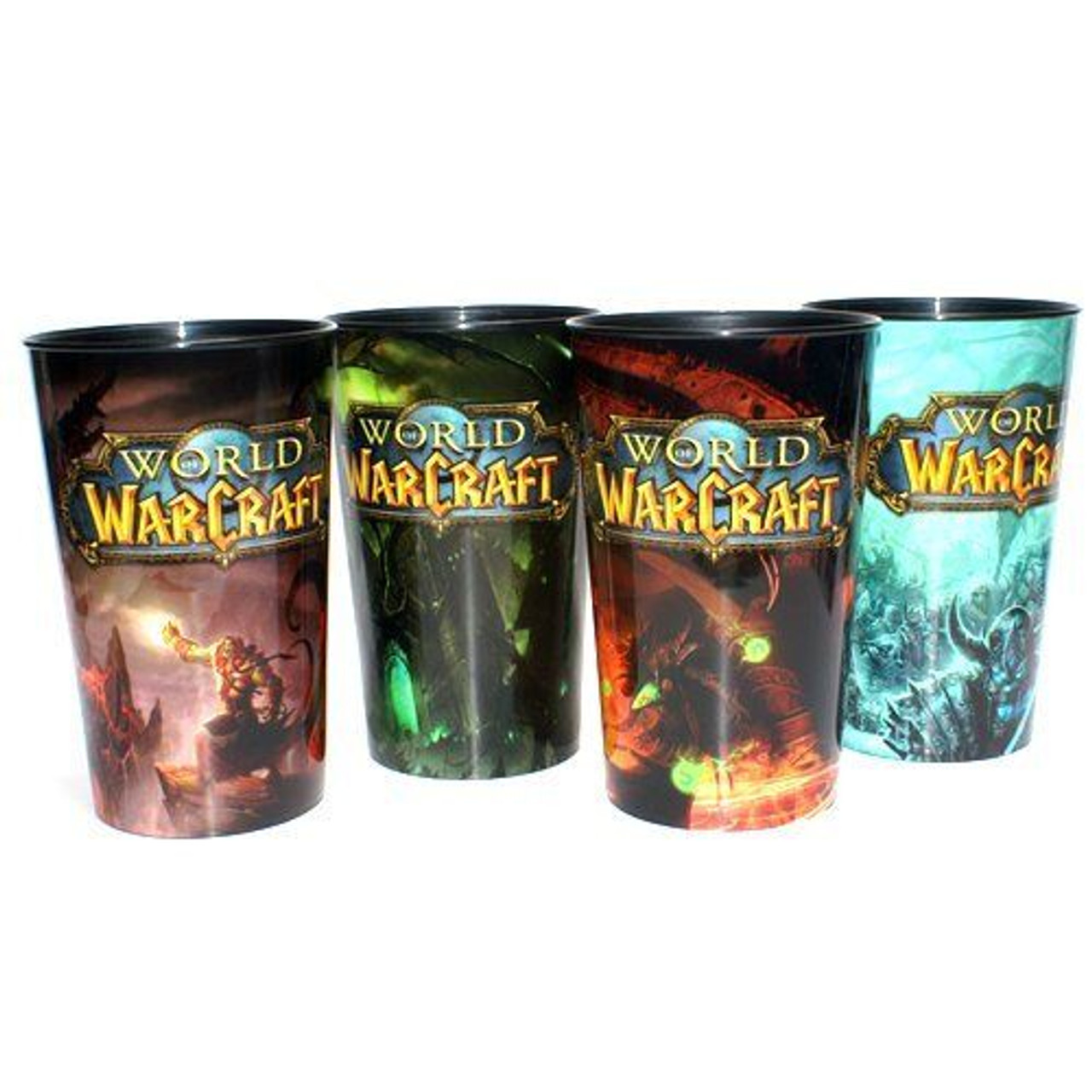 Limited Edition World of Warcraft Plastic 32 ounce Cups Set of 4 AM/PM Collector