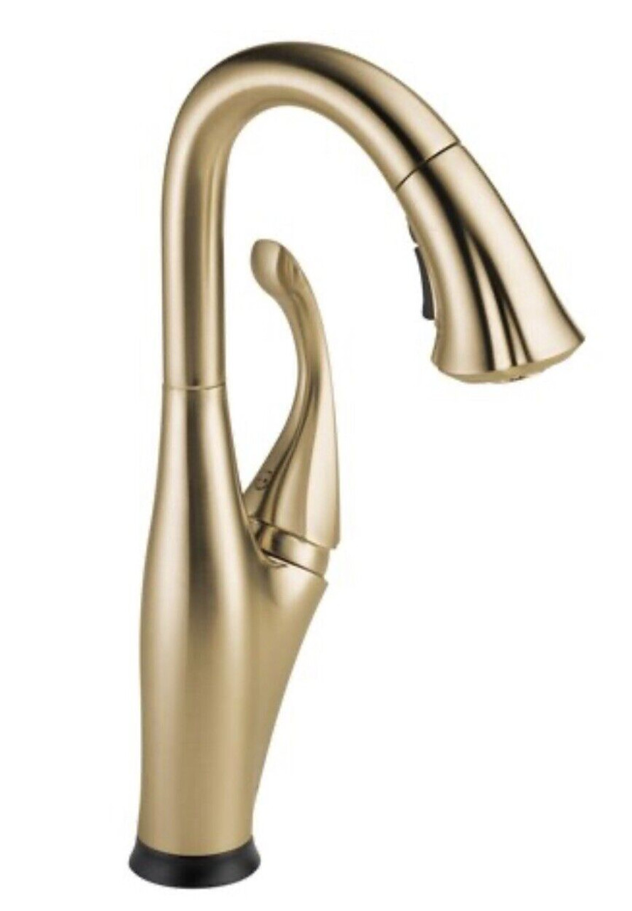 Delta Addison Kitchen Collection Single Handle Pull-Down Bar / Prep Faucet In Champagne Bronze