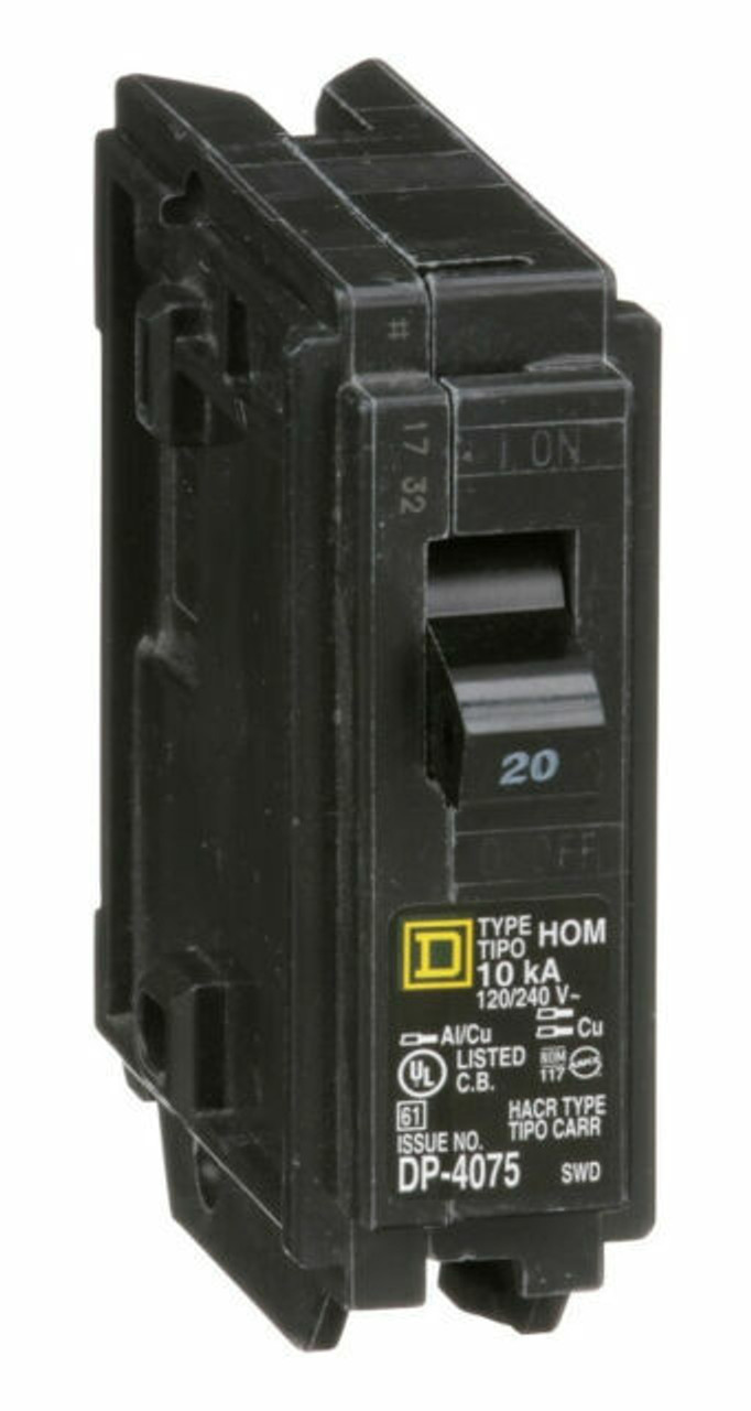 Square D HOM120CP Homeline 20 Amp Single-Pole Circuit Breaker (10-Pack)