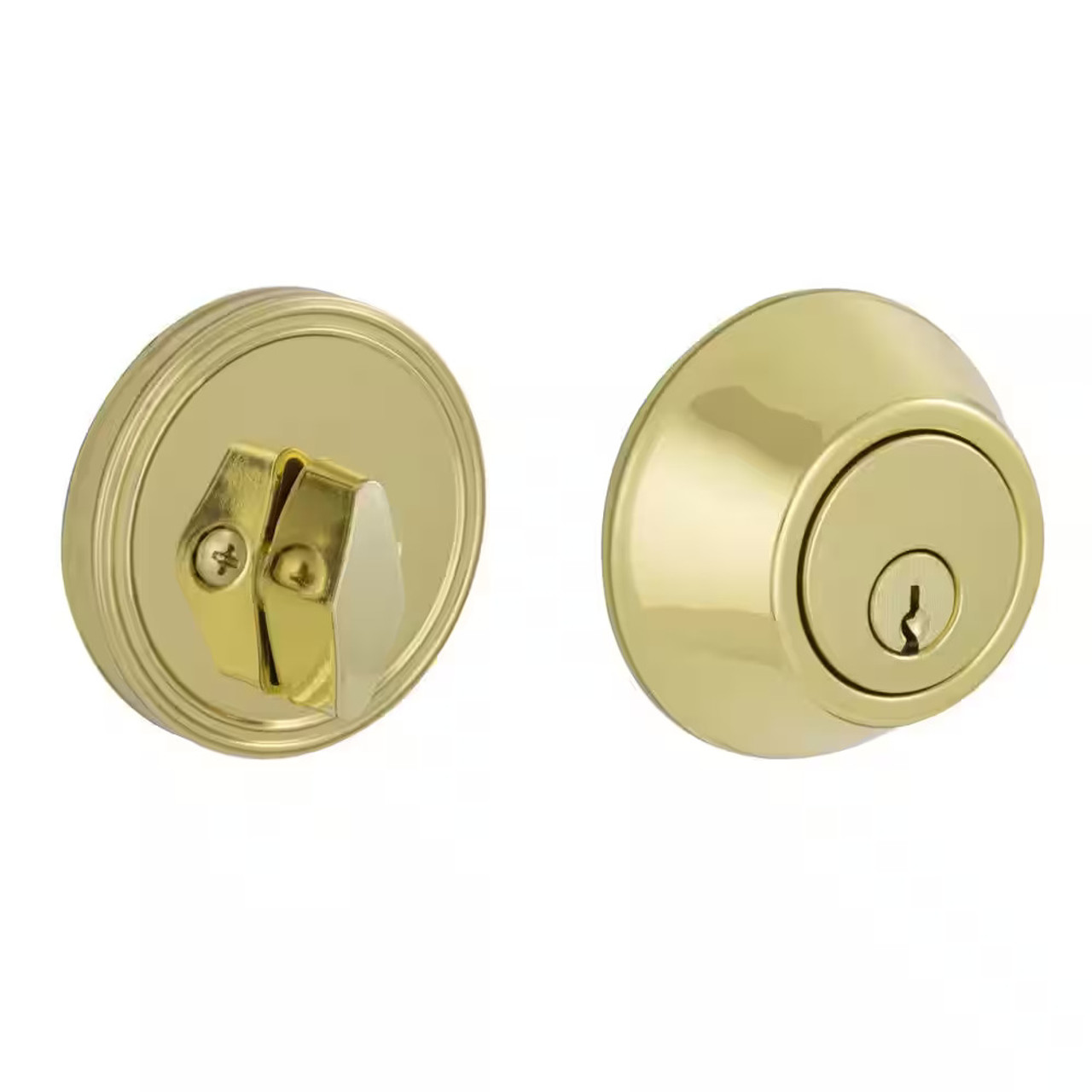 Home Depot 314116136 Bright Brass Single Cylinder Deadbolt (2-Pack)