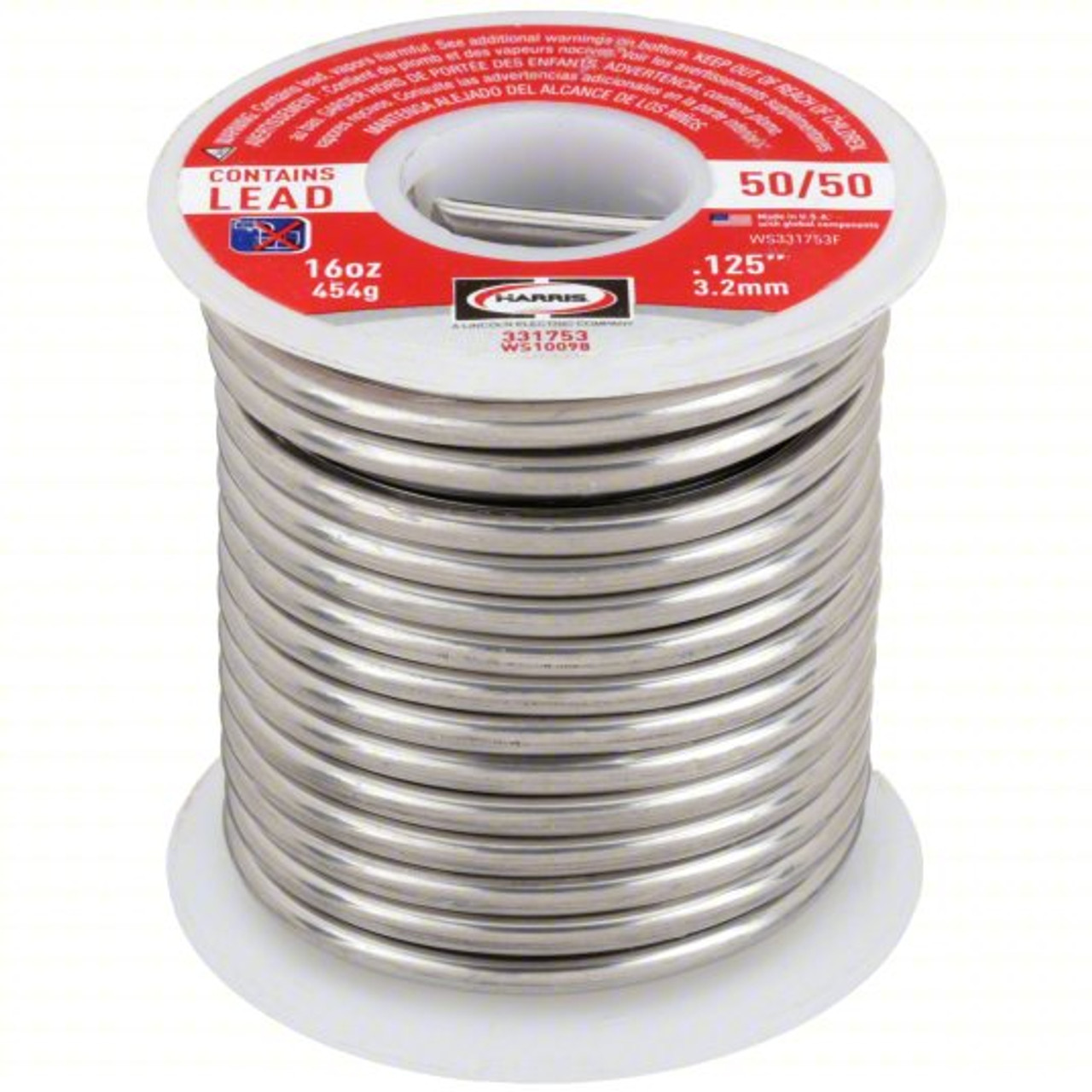 HARRIS Solder Wire: 1/8 in x 1 lb, 50/50, 50% Tin, 50% Lead (2-Pack)