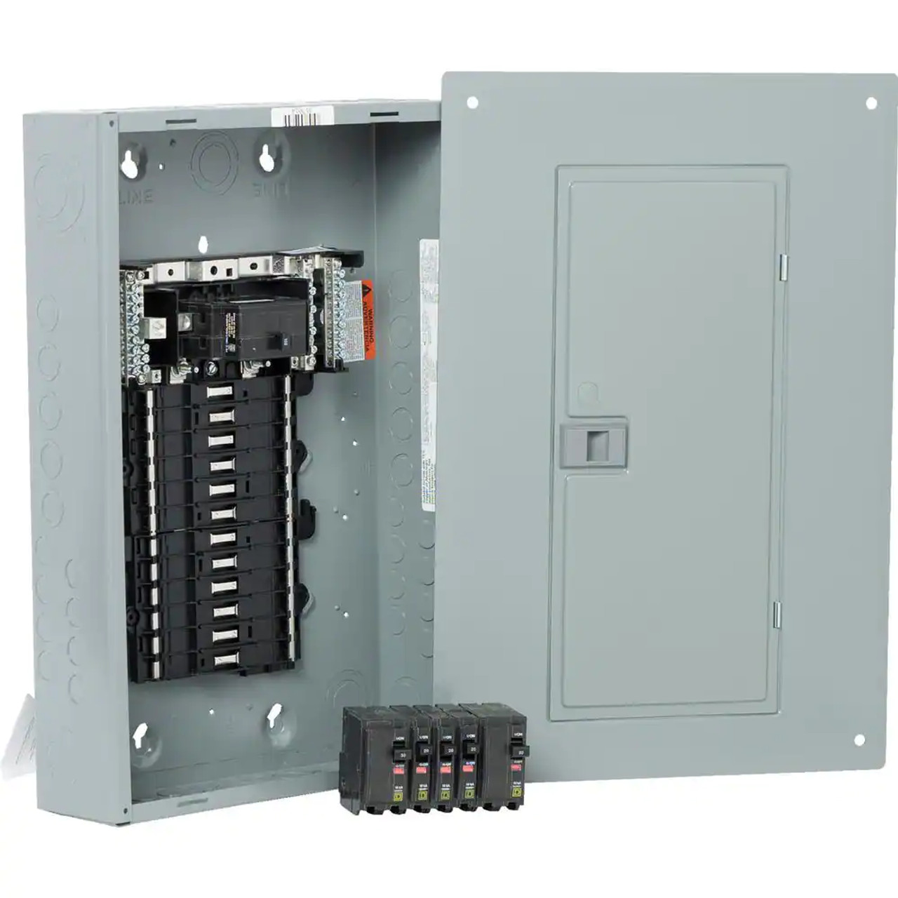 Square D Q024M100PCVP 100 Amp 24-Space 24-Circuit Indoor Main Breaker Plug-On Neutral Load Center