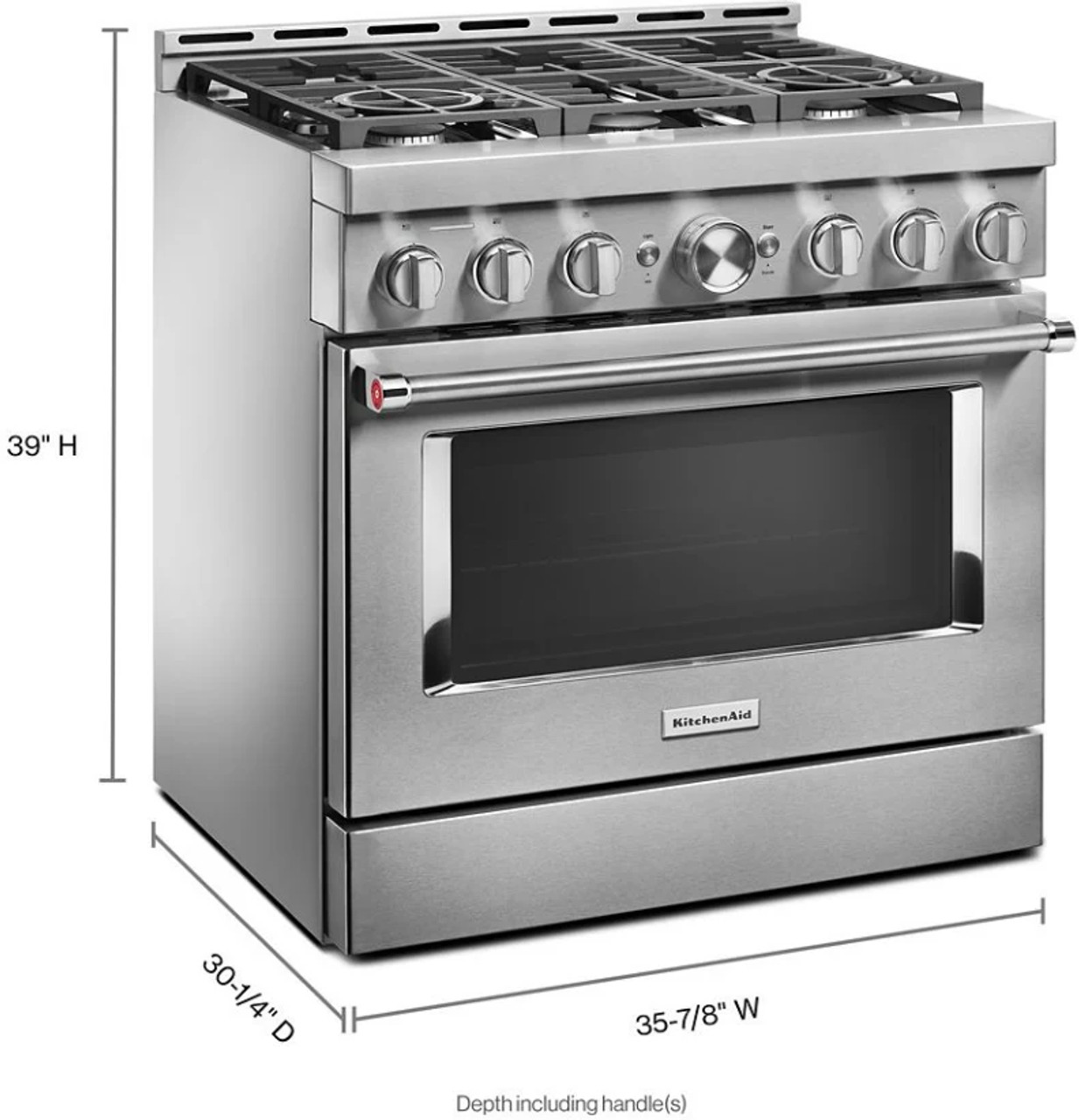 KITCHENAID KFGC506JSS 36'' SMART COMMERCIAL-STYLE GAS RANGE WITH 6 BURNERS