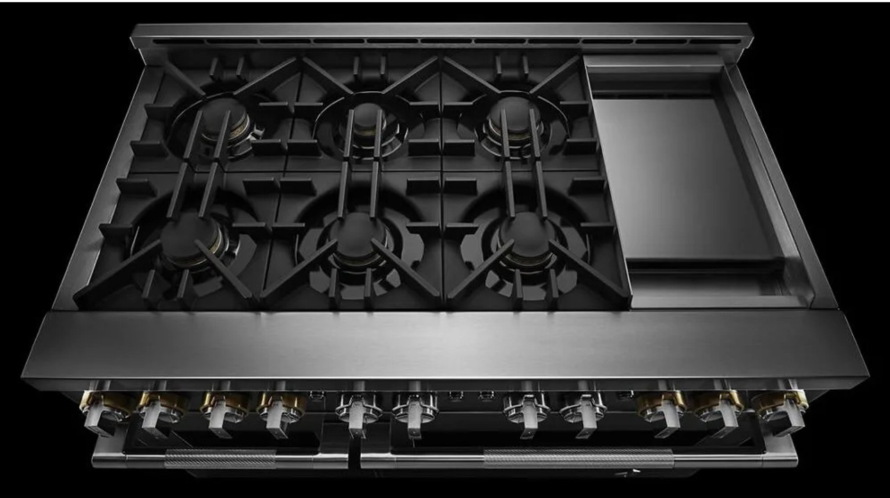 Jenn-Air JGRP548HL01 48" Rise Gas Professional-Style Range with Chrome-Infused Griddle - Stainless Steel