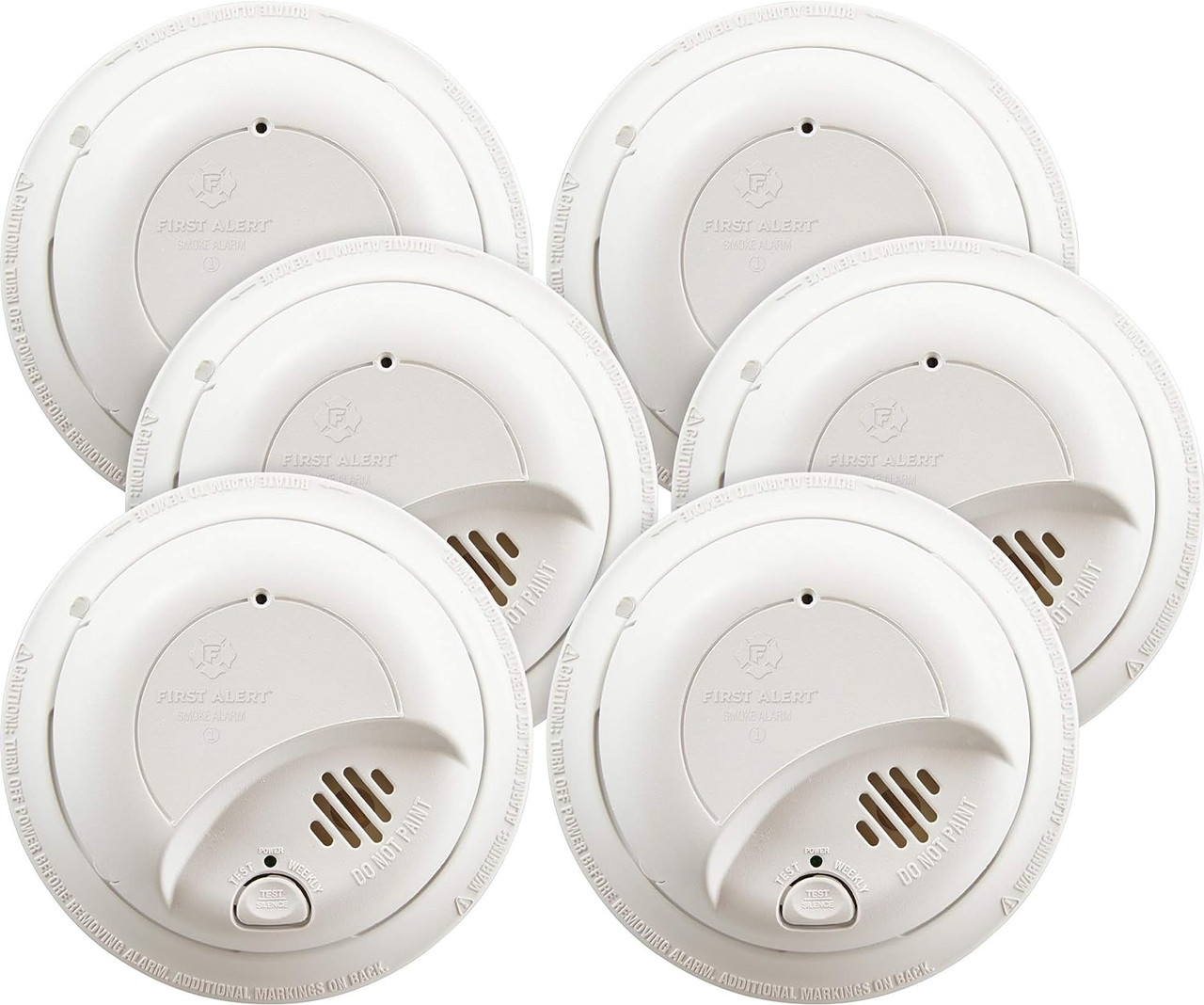 First Alert 9120B6CP Hard Wired Smoke Alarm with Battery Backup (6-Pack)