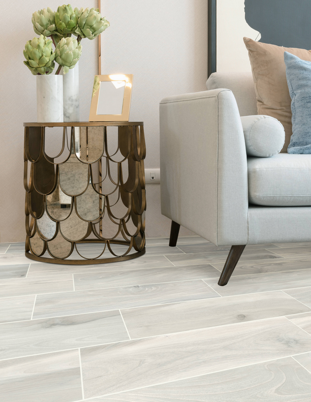 Birch White 6x24x10mm | Porcelain Tile | Builder Grade