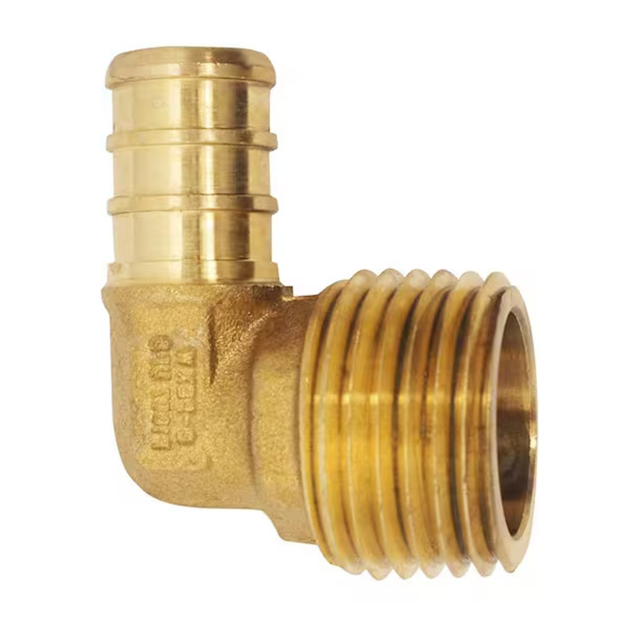 Apollo APXME12 1/2 in. Brass PEX-B Barb x 1/2 in. Male Pipe Thread Adapter 90-Degree Elbow (10-Pack)