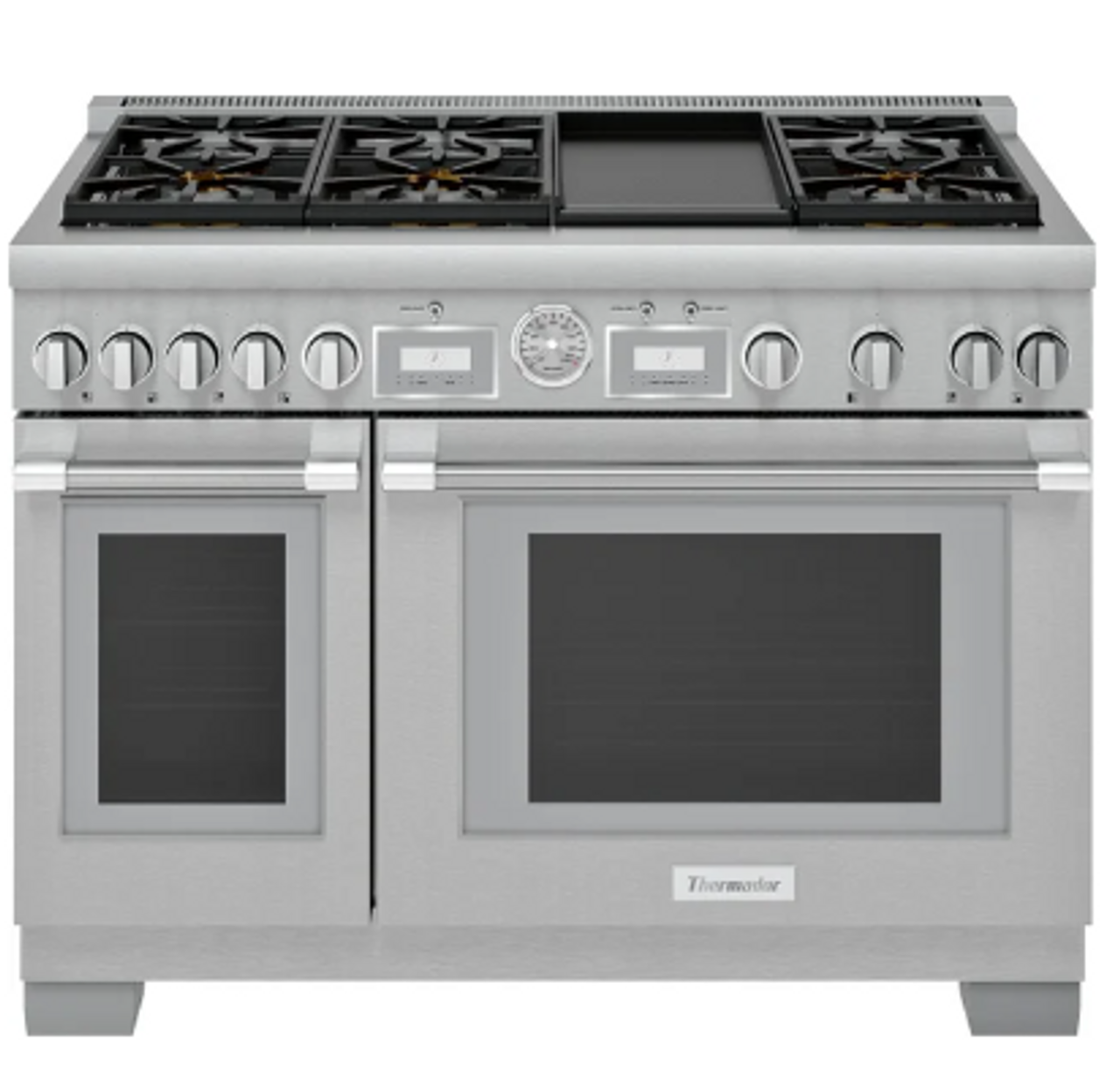 Thermador 48 Inch Freestanding Dual Fuel Range with Sealed Burners: Stainless Steel with Griddle