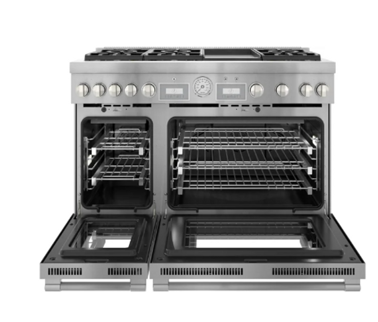 Thermador 48 Inch Freestanding Dual Fuel Range with Sealed Burners: Stainless Steel with Griddle
