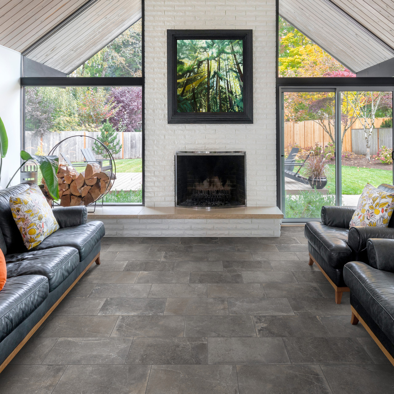 Rustic Stone Charcoal 12x24 | Porcelain tile | Builder Grade