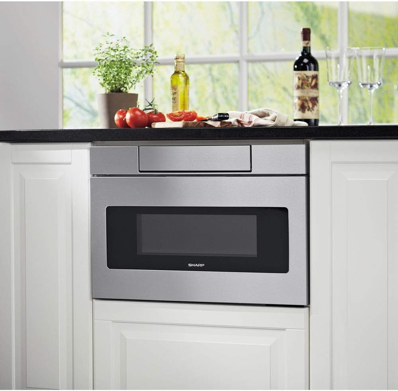 Sharp SMD3070AS Built-In Microwave Drawer, Stainless Steel