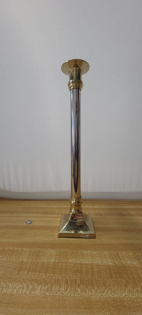 Vintage Brass and Metal Tabletop Candlestick Square Bass  |By the Case| 