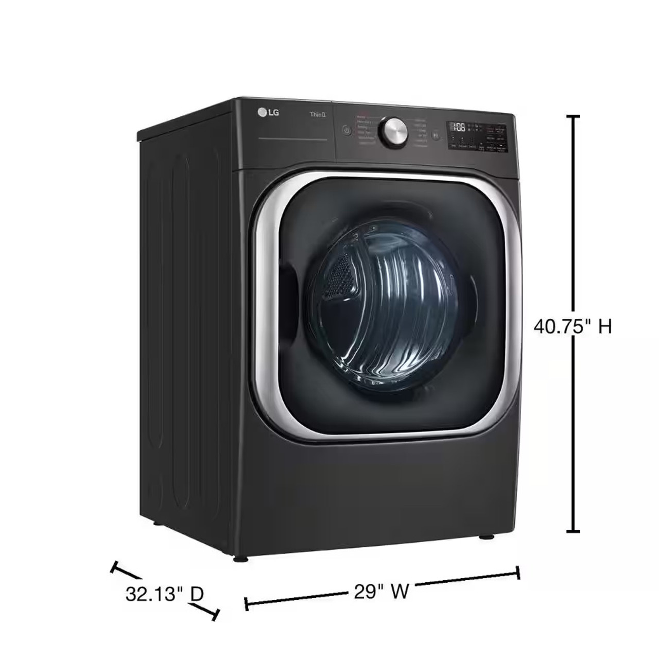 LG DLGX8901B 9.0 Cu. Ft. Stackable Smart Gas Dryer  - Black Steel