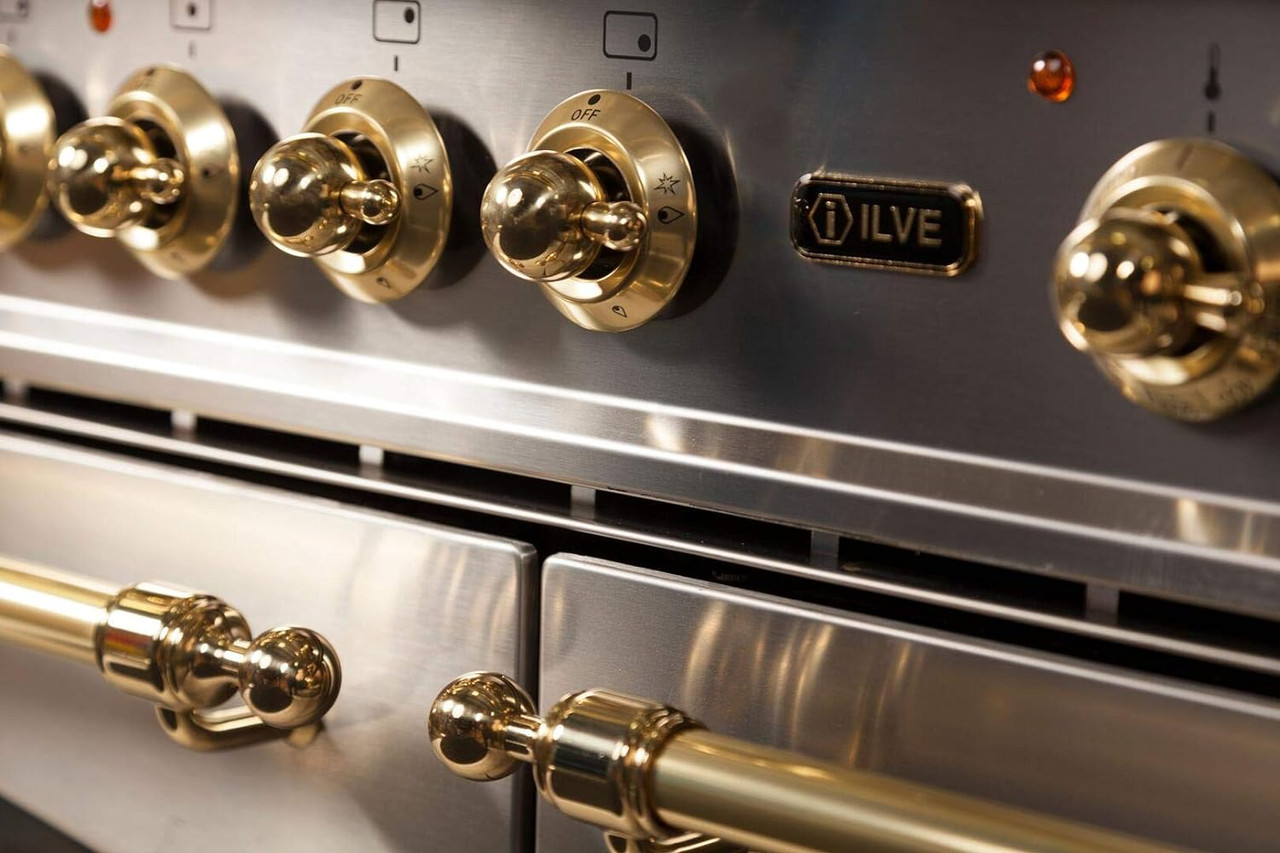 Ilve UPN120FDMPNNG 48-Inch Nostalgie - Dual Fuel Range with 7 Sealed Burners - 5 cu. ft. Oven