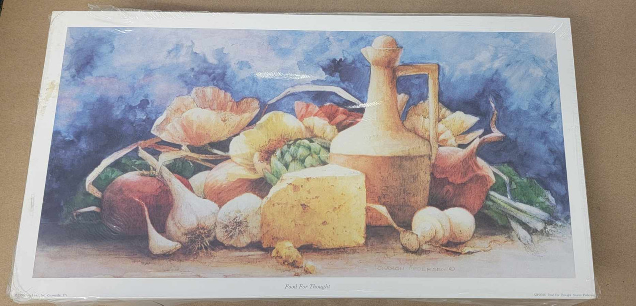 Vintage Art Print- Food for Thought- Sighed by Sharon Pedersen | By the Case- 200|