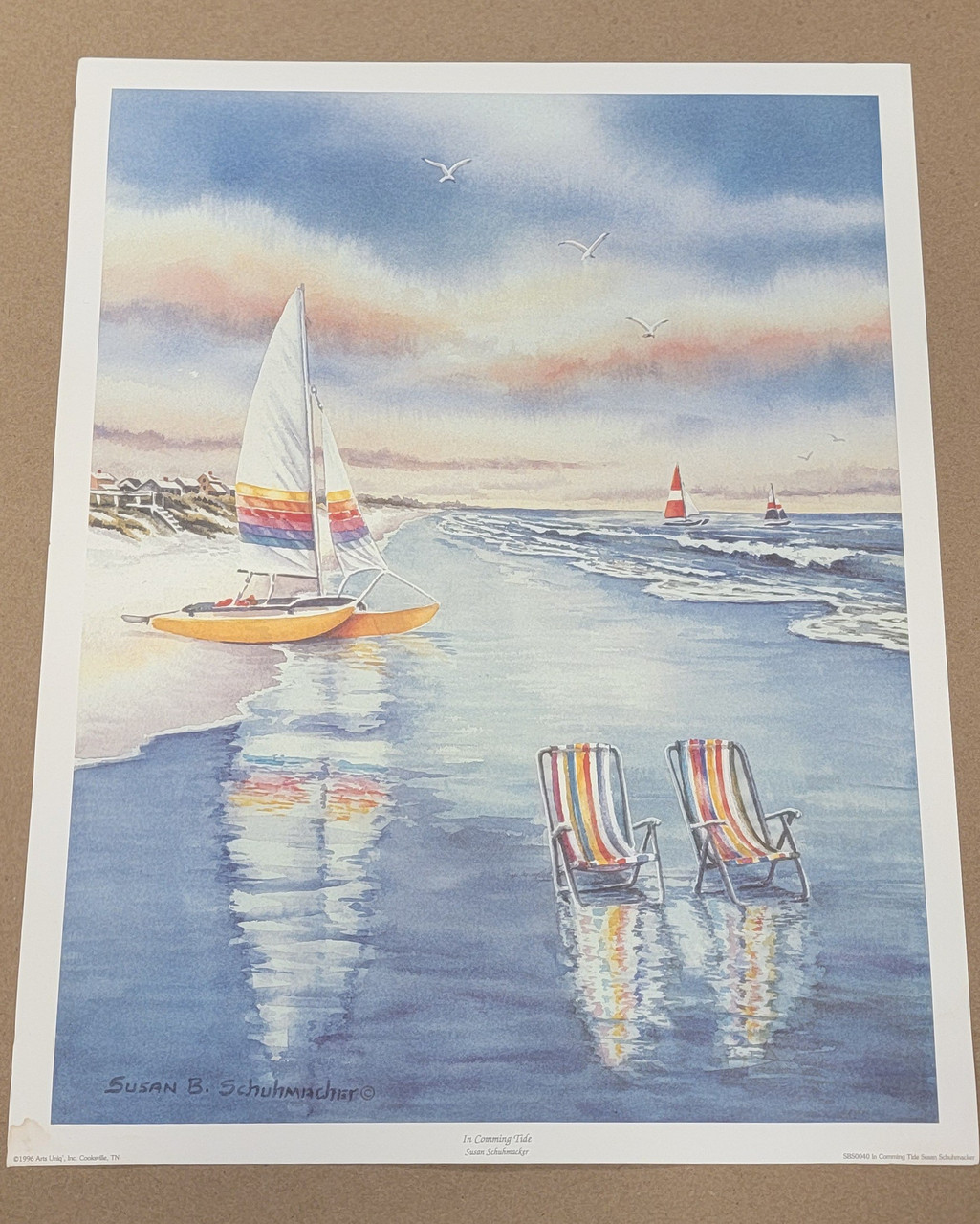 Vintage Art Print- Incoming Tide- Signed by Susan B. Schuhmacher |By the Case- 199|