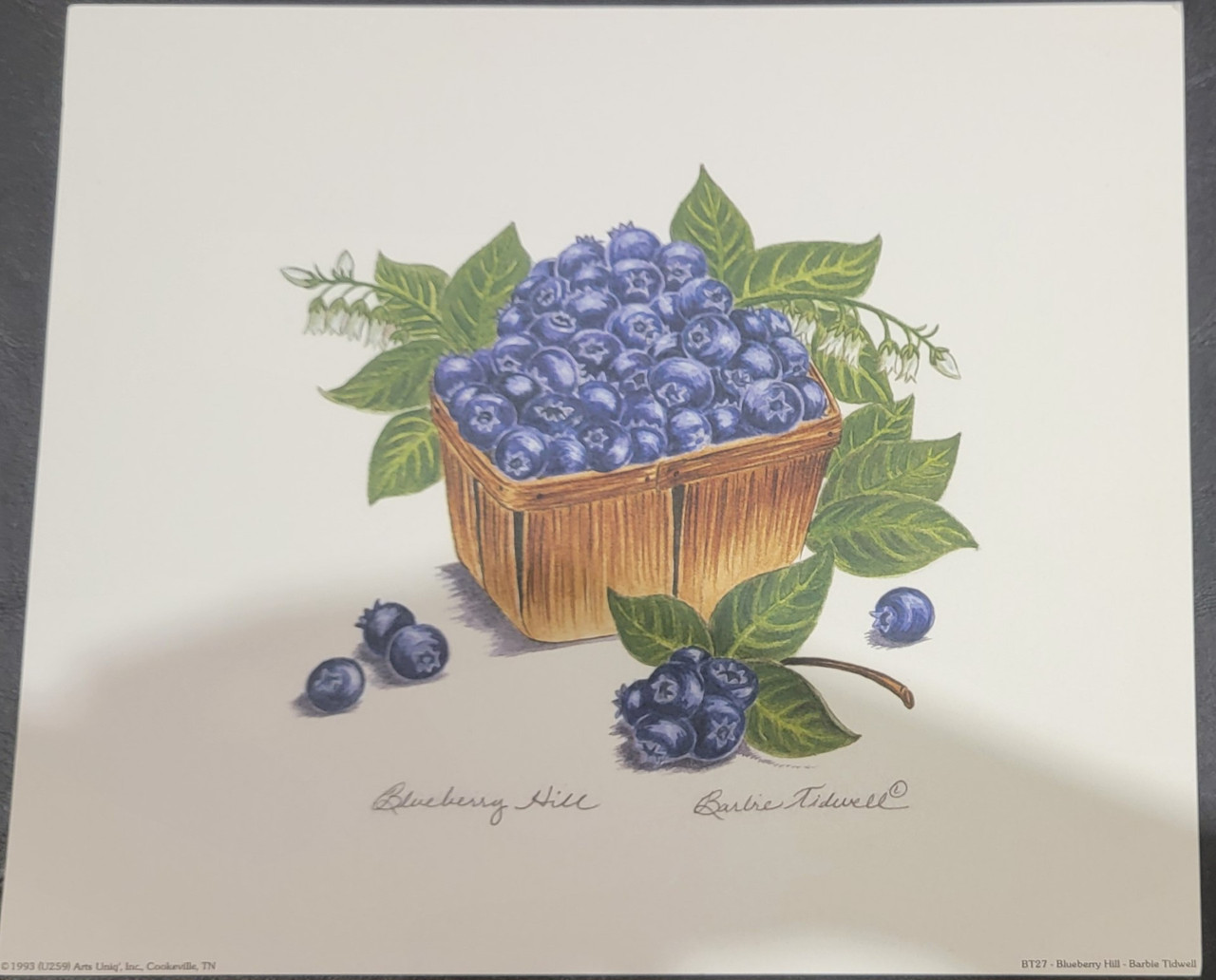Vintage Art Print- Blueberry Hill- Signed by Barbie Tidwell