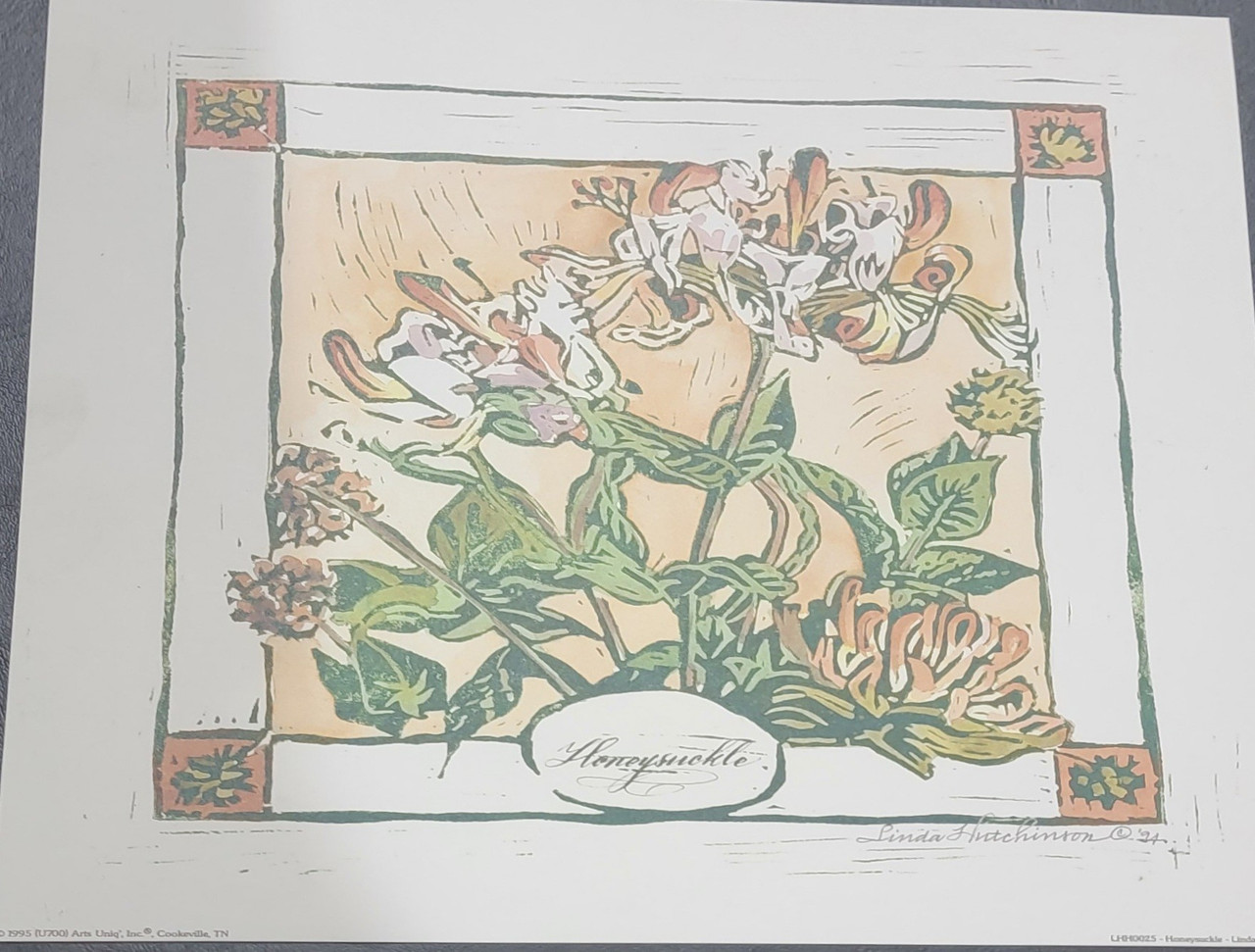 Vintage Art Print- Honeysuckle- Signed by Linda Hutchinson| By the Case- 100|