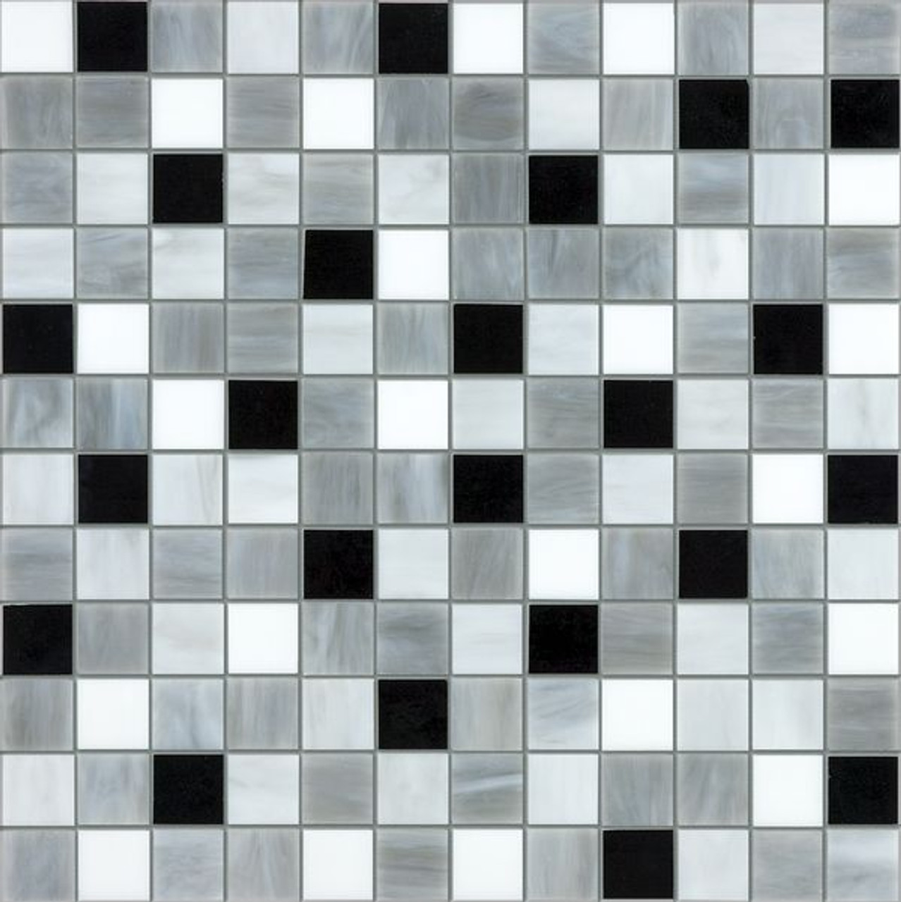 Arabescato 1x1in Baroque Stained Glass Mosaic 12x12