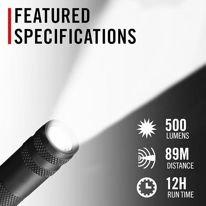 Coast HP3R 500 Lumen Rechargeable LED Penlight - Black