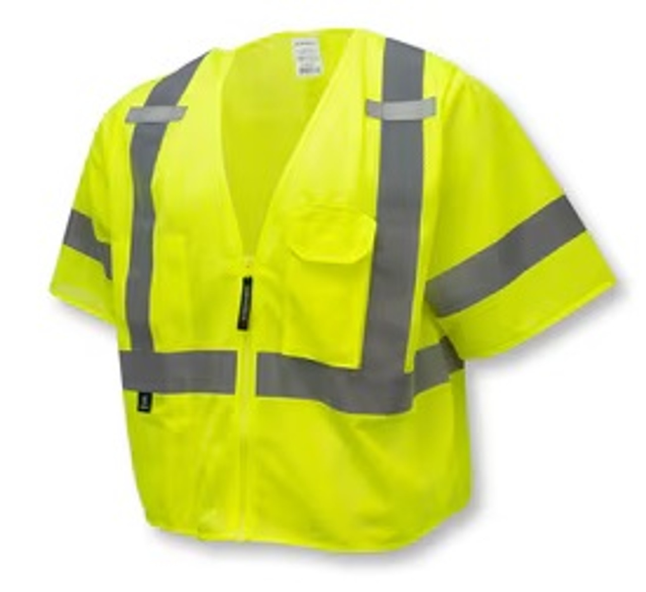 ARM3ZLML/XL Armateck High Visibility Short Sleeve Front Zip Safety Vest |Size L-XL|  |10 Pack|