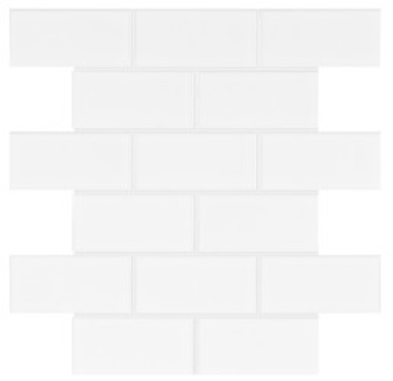 2x4 Vivid White Brick Glossy Mosaic 