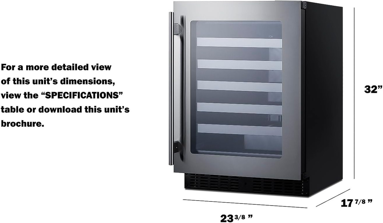 Summit ASDW2412 24 Inches Wide Built-In Wine Cellar - Black Stainless 