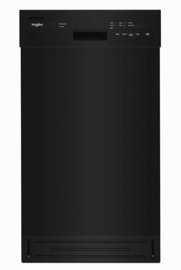 Whirlpool 18 in. Front Standard Built-In Dishwasher in Black 