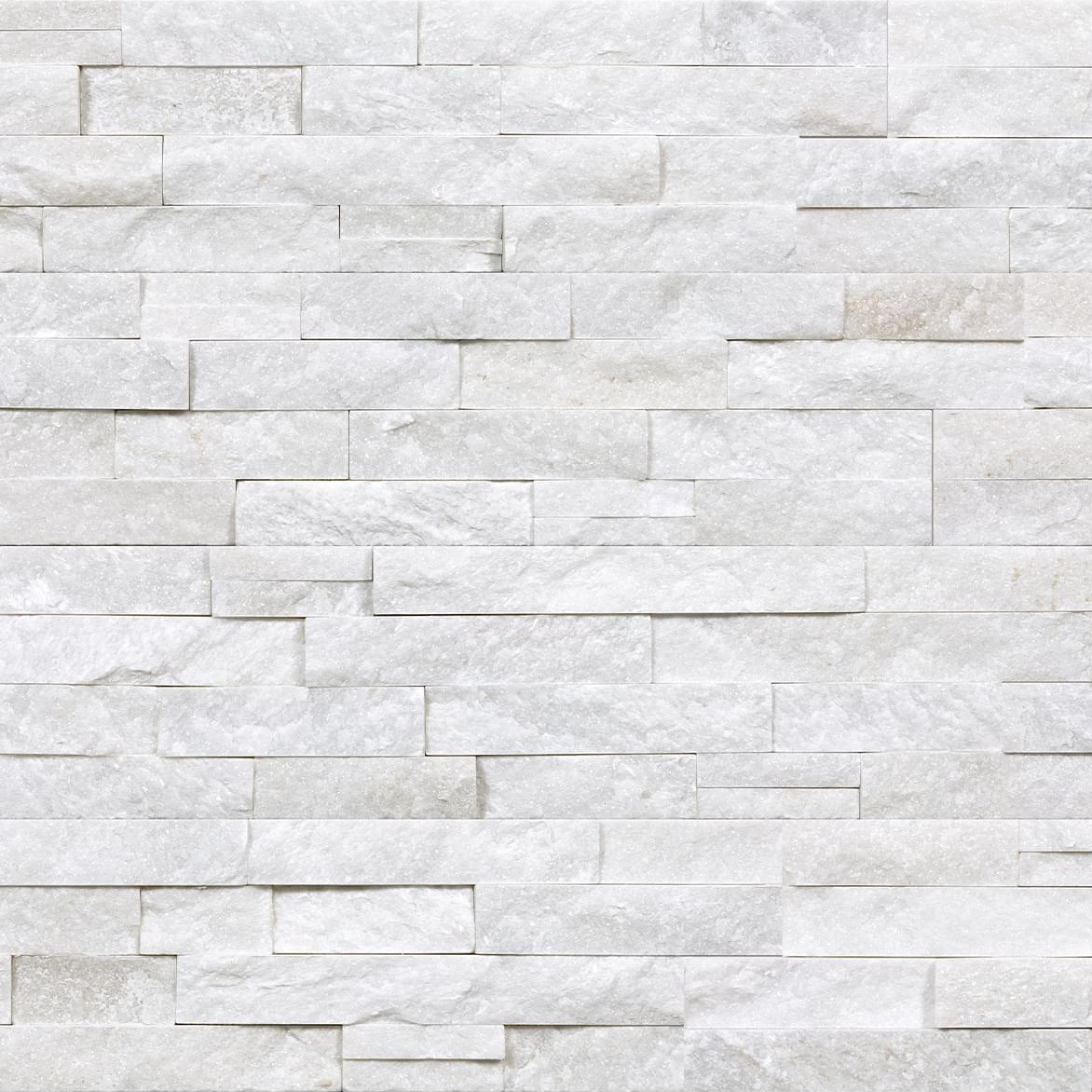Glacier White 6x24 Splitface Ledgestone | 6 SQ Ft Per Case| 