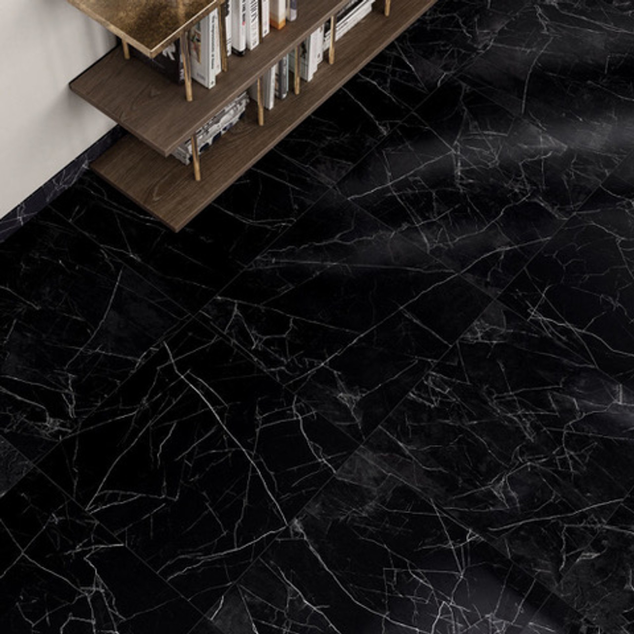 Nero 33x33 Polished Porcelain Tile | 22.57 sq ft| 