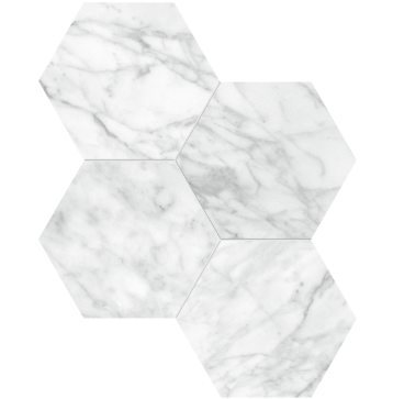 LaMarca 6" Hexagon Carrara Gioia Polished
