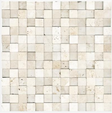 Honed Cubis Ivory Travertine 1x1