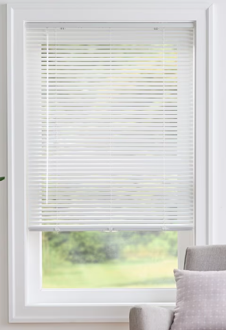 Classic 1 Inch Cordless Light Filtering  Vinyl Blinds 